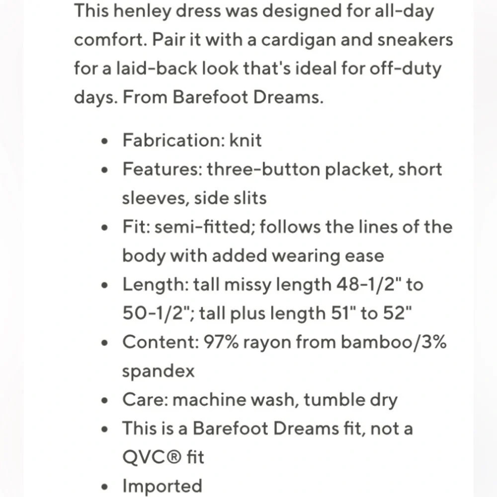 Barefoot Dreams Women’s Henely Rib Long Indigo Soft Bamboo Rayon M-L long NEW - Picture 4 of 16